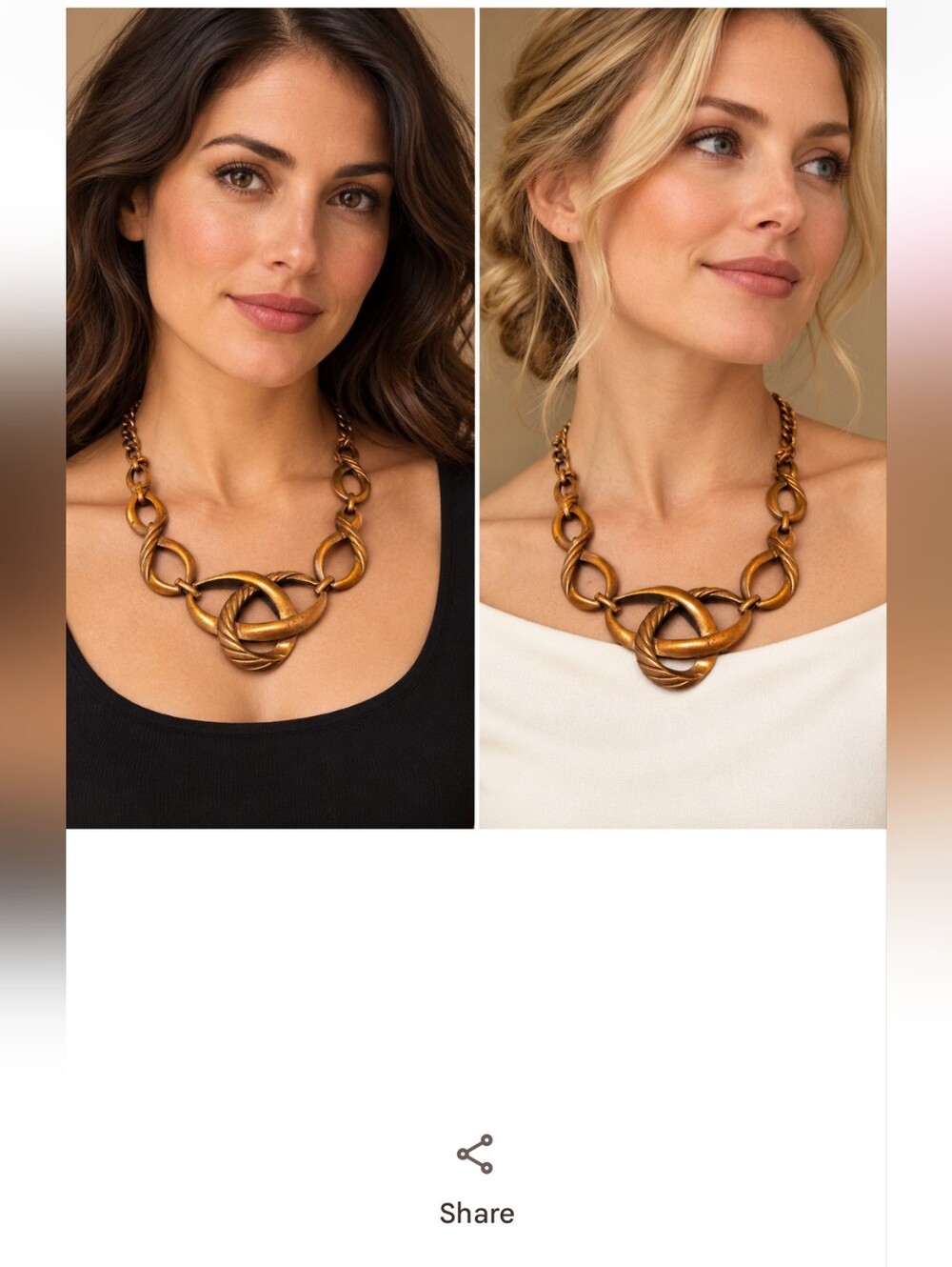 NAPIER Vintage Gold Toned Brass  STATEMENT COLLAR